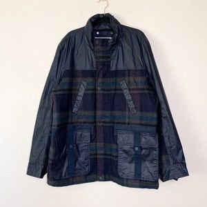 Moon for Tommy Hilfiger Heritage Collection Zip Jacket Blue Wool Plaid Pockets